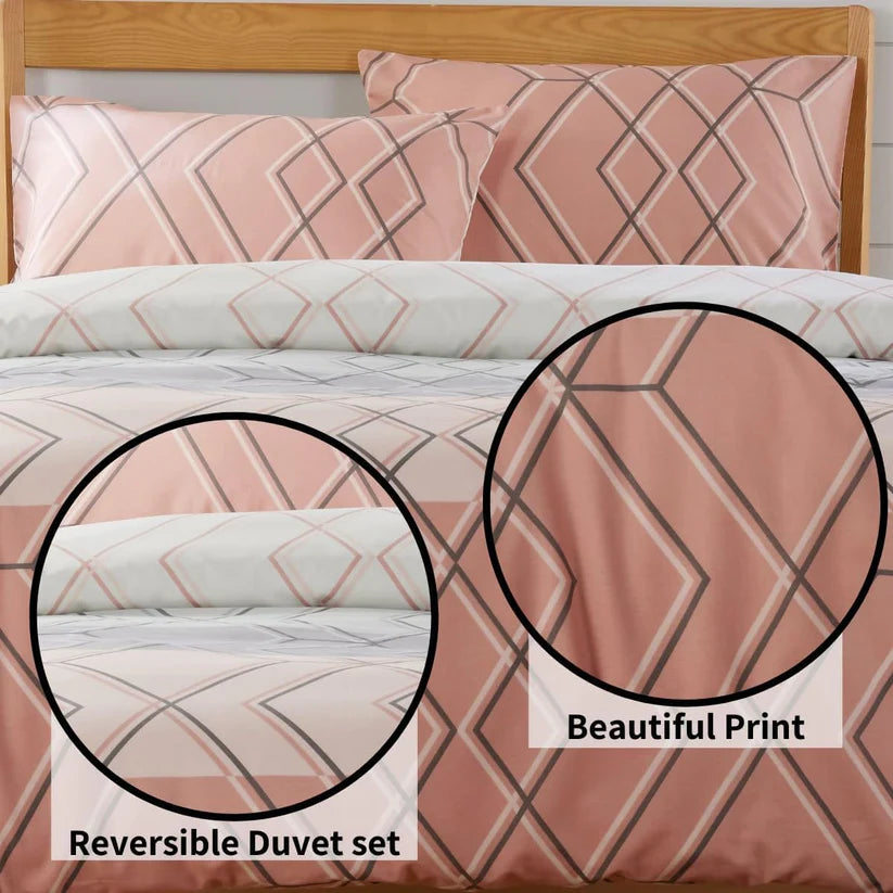 Havanna Geo Reversible Luxury Cotton Blend Duvet Cover Set