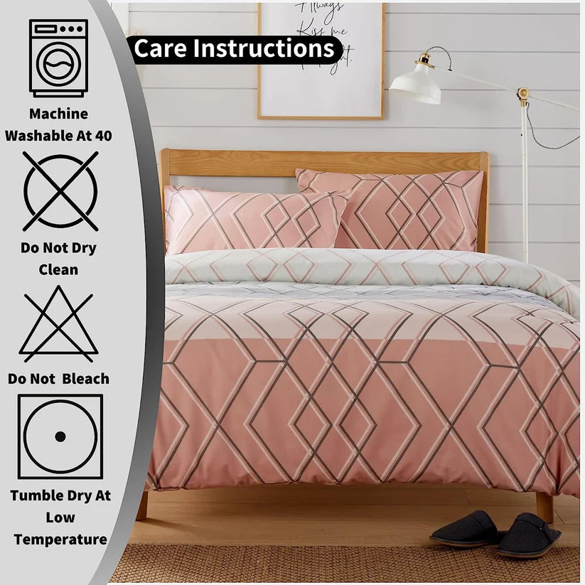 Havanna Geo Reversible Luxury Cotton Blend Duvet Cover Set