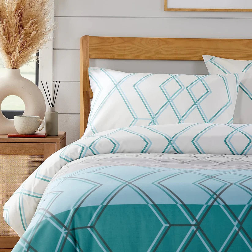 Havanna Geo Reversible Luxury Cotton Blend Duvet Cover Set