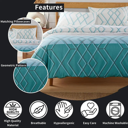 Havanna Geo Reversible Luxury Cotton Blend Duvet Cover Set