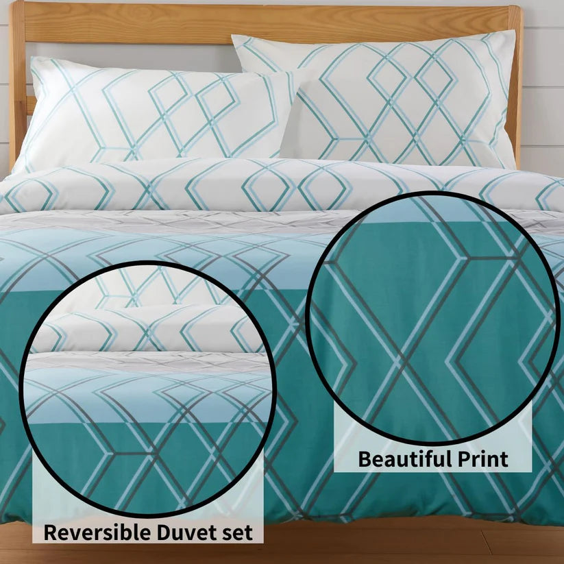 Havanna Geo Reversible Luxury Cotton Blend Duvet Cover Set