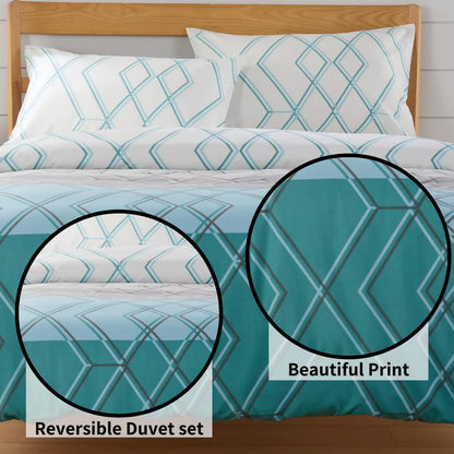 Havanna Geo Reversible Luxury Cotton Blend Duvet Cover Set
