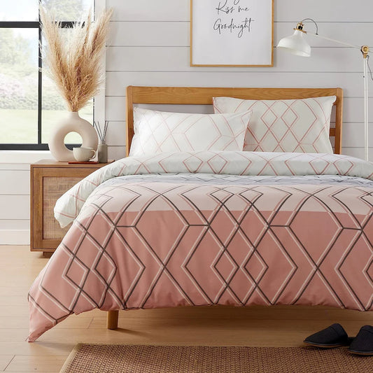 Havanna Geo Reversible Luxury Cotton Blend Duvet Cover Set