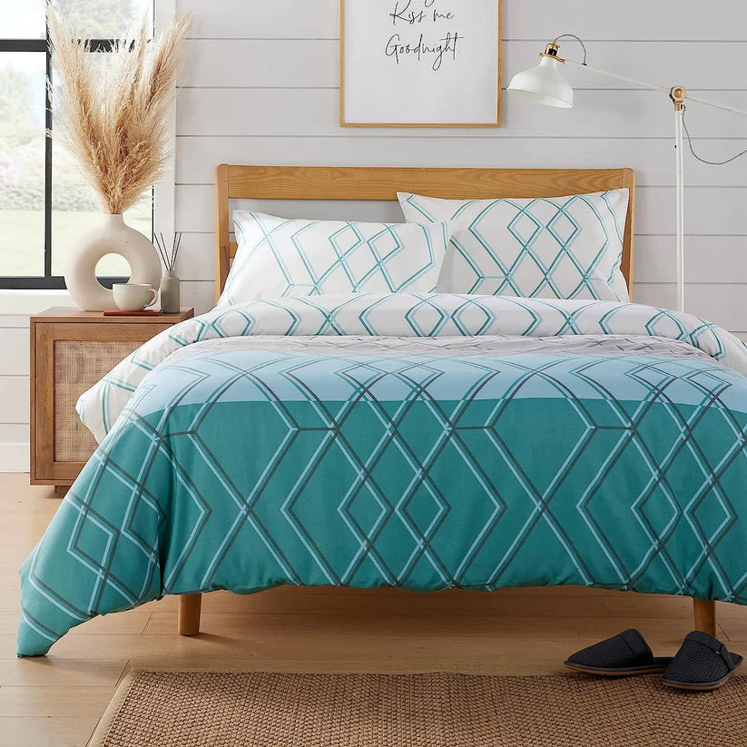 Havanna Geo Reversible Luxury Cotton Blend Duvet Cover Set