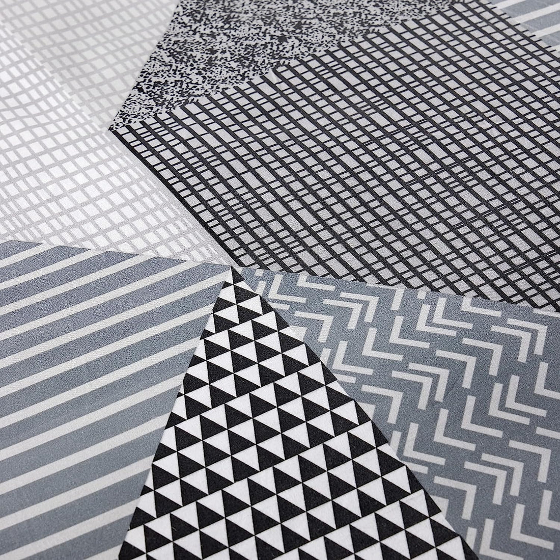 Jasper Grey Printed Reversible Quilted Duvet Cover Set