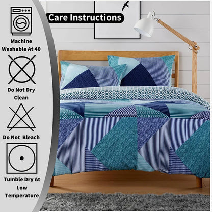 Jasper Teal Durable Printed Duvet Cover Set