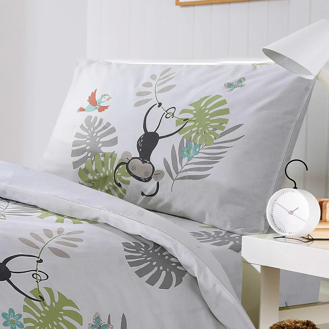 Kids Safari Jungle Animal Print Duvet Cover Set Soft