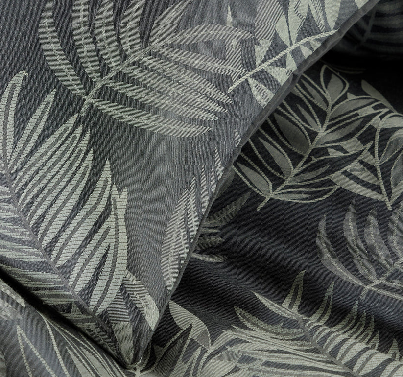 Leaf Jacquard Reversible Duvet Cover Sets in Grey and Pink with Cotton Blend