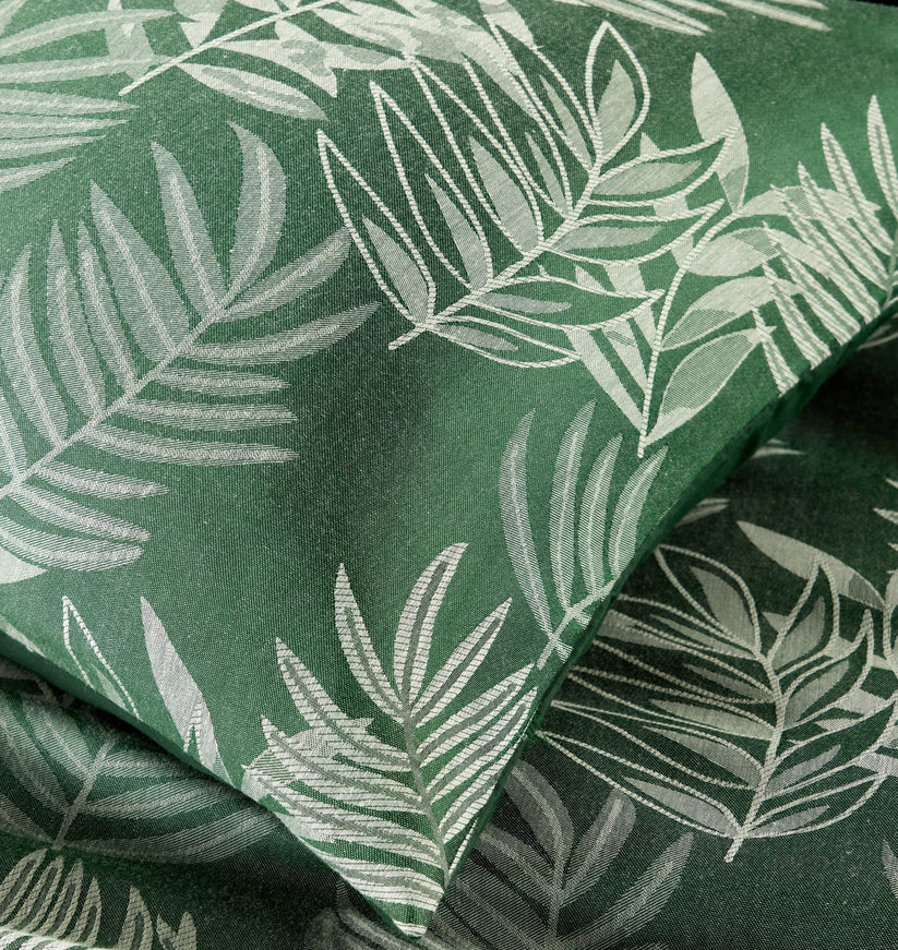 Leaf Jacquard Reversible Duvet Cover Sets in Grey and Pink with Cotton Blend