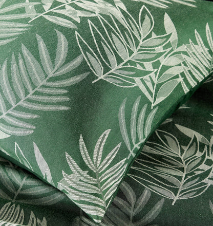 Leaf Jacquard Reversible Duvet Cover Sets in Grey and Pink with Cotton Blend