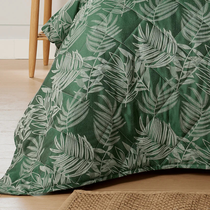 Leaf Jacquard Reversible Duvet Cover Sets in Grey and Pink with Cotton Blend