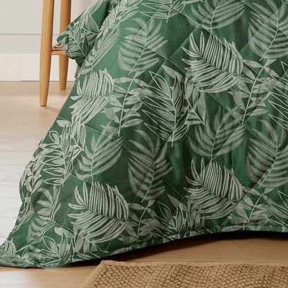Leaf Jacquard Reversible Duvet Cover Sets in Grey and Pink with Cotton Blend
