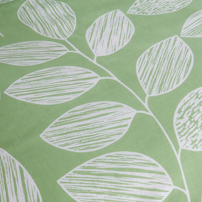Leaf Print Reversible Cotton Rich Duvet Cover Set
