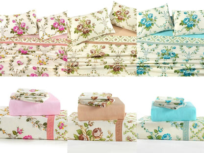 Olivia Flannelette 100% Brushed Cotton Sheet Set 3 Colours