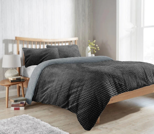 Maine Check Super Soft Fluffy Fleece Duvet Cover Set with Pillowcases