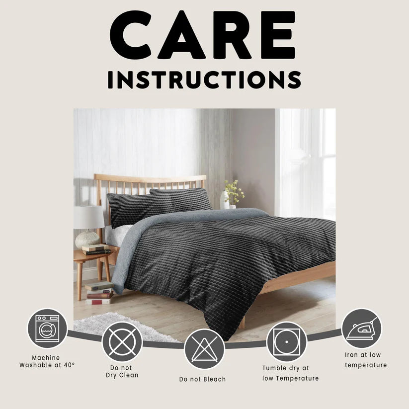 Maine Check Super Soft Fluffy Fleece Duvet Cover Set with Pillowcases