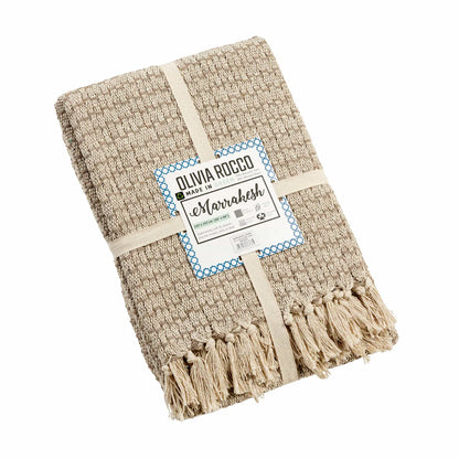 Marrakesh Eco-Friendly Super Soft Cotton Throws Lightweight Sustainable Recycled Cotton
