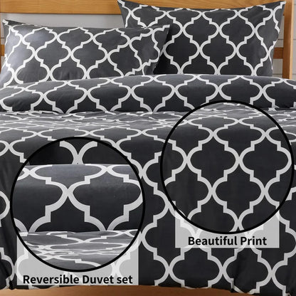 Marrakesh Grey Printed Duvet Cover Set