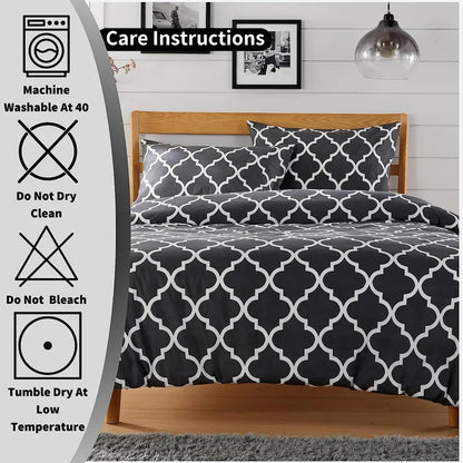 Marrakesh Grey Printed Duvet Cover Set