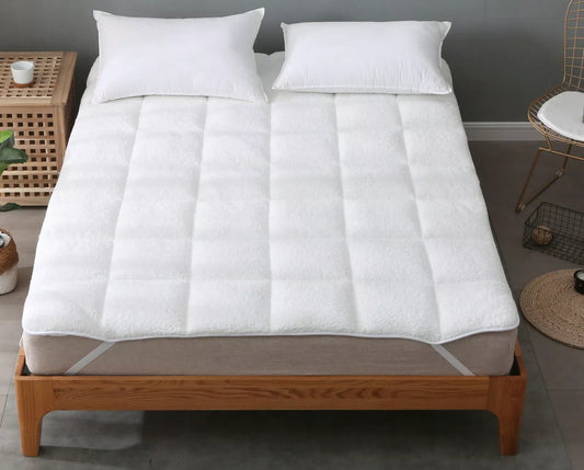 Sherpa Fleece Mattress Topper Protector Teddy Warm & Cosy All Sizes