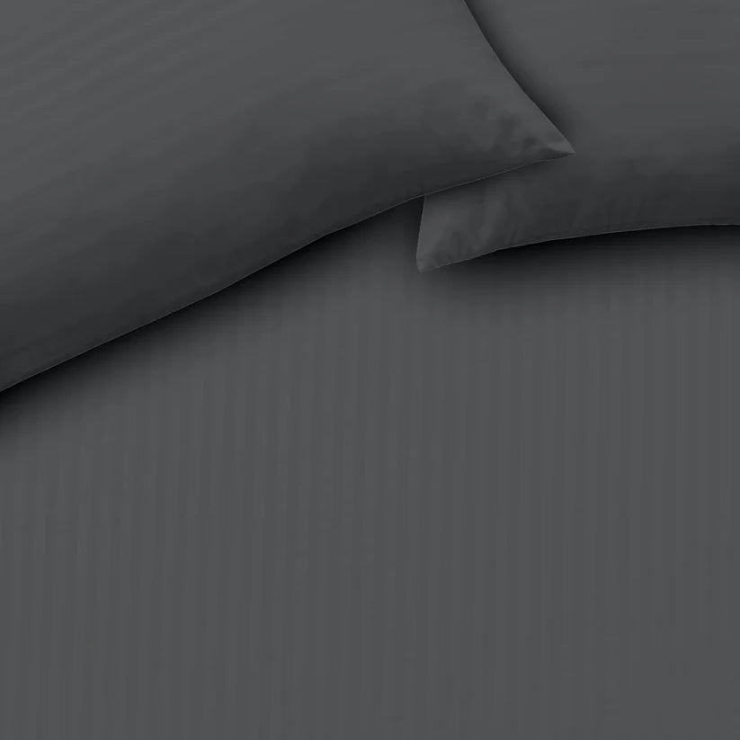 Mayfair Stripe Elegant Reversible Satin Duvet Cover Set