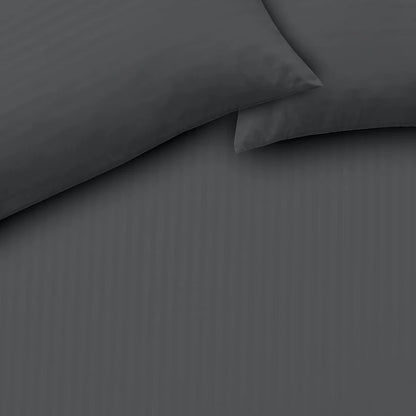 Mayfair Stripe Elegant Reversible Satin Duvet Cover Set