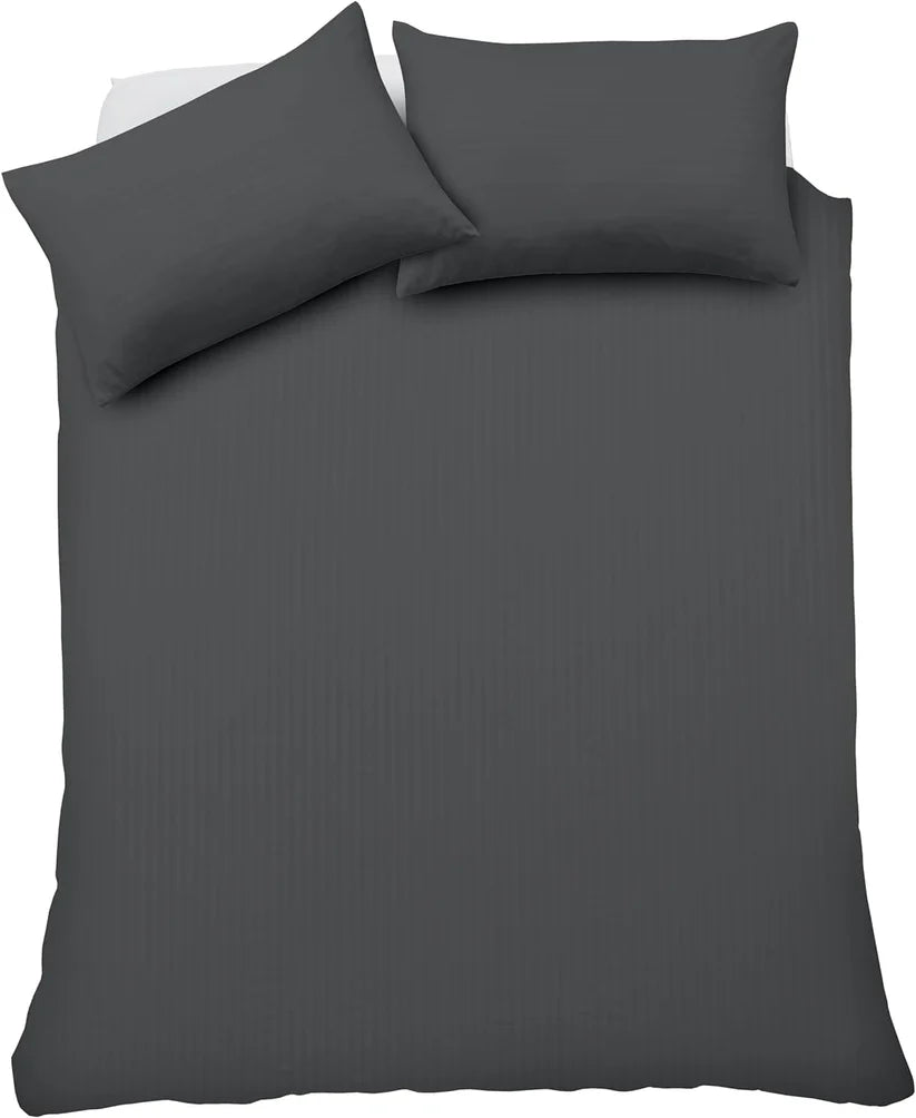 Mayfair Stripe Elegant Reversible Satin Duvet Cover Set