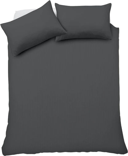 Mayfair Stripe Elegant Reversible Satin Duvet Cover Set