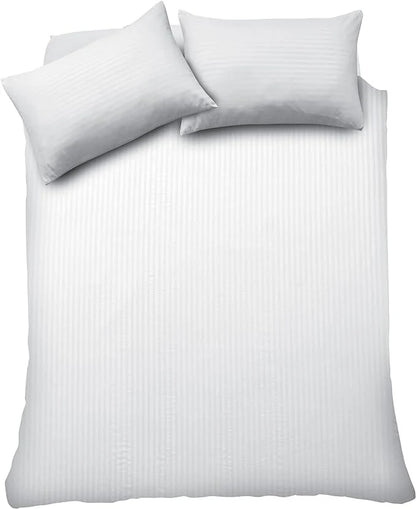 Mayfair Stripe Elegant Reversible Satin Duvet Cover Set