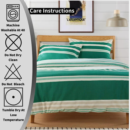 Miami Stripes Reversible Duvet Cover Set Hypoallergenic High-Quality Cotton Blend Bedding