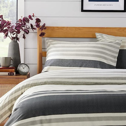 Miami Stripes Reversible Duvet Cover Set Hypoallergenic High-Quality Cotton Blend Bedding