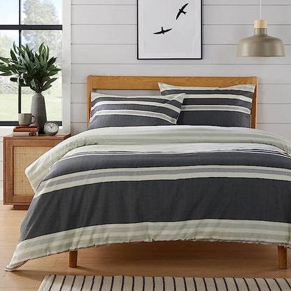 Miami Stripes Reversible Duvet Cover Set Hypoallergenic High-Quality Cotton Blend Bedding