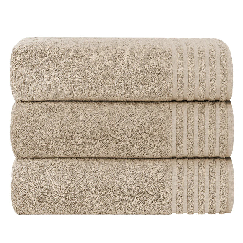 3 Pack Monaco Large Bath Sheets 100% Cotton 500 GSM Highly Absorbent Set