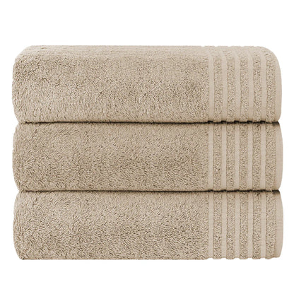 3 Pack Monaco Large Bath Sheets 100% Cotton 500 GSM Highly Absorbent Set
