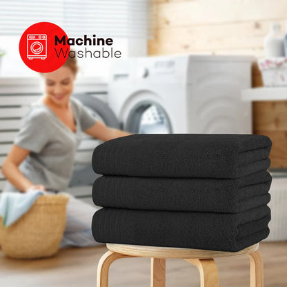 3 Pack Monaco Large Bath Sheets 100% Cotton 500 GSM Highly Absorbent Set