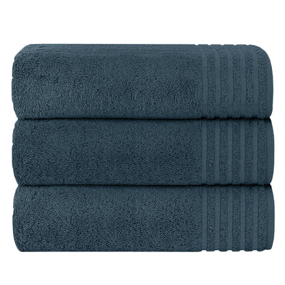 3 Pack Monaco Large Bath Sheets 100% Cotton 500 GSM Highly Absorbent Set