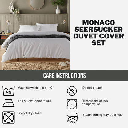 Monaco Seersucker Duvet Cover Set Super Soft
