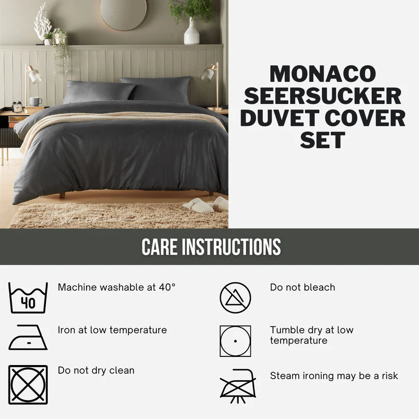 Monaco Seersucker Duvet Cover Set Super Soft