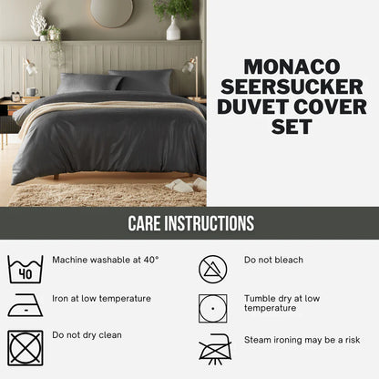 Monaco Seersucker Duvet Cover Set Super Soft