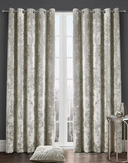 Premium Crushed Velvet Curtains – Fully Lined Pair 4 Colours