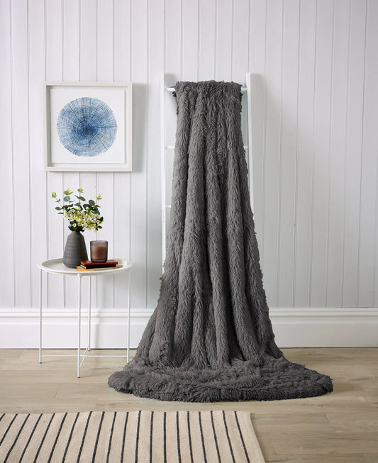 Oversized Chunky Soft Fleece Blanket Fluffy Faux Fur Throw Blanket