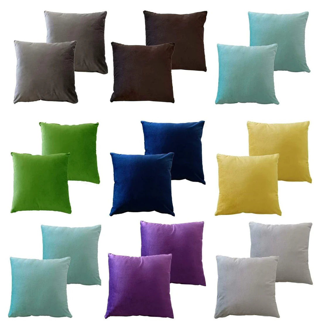 Pack of 2 Ultra-Soft Matte Velvet Cushion Covers 17x17 Inch
