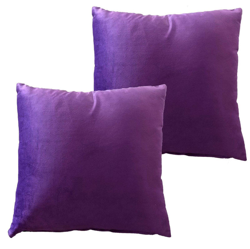 Pack of 2 Ultra-Soft Matte Velvet Cushion Covers 17x17 Inch