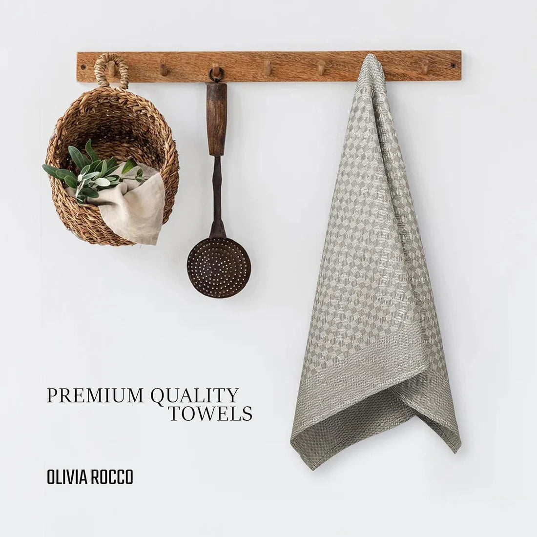 Pack of 5 Large Super Absorbent 100% Cotton Tea Towels