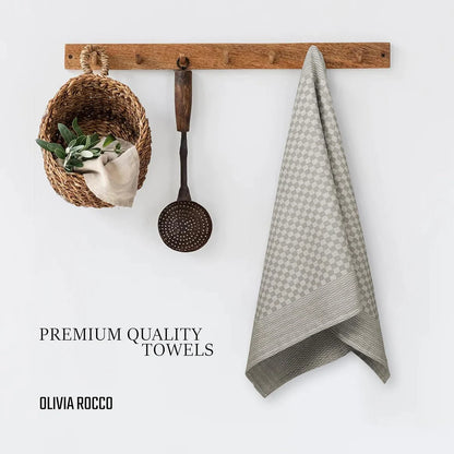 Pack of 5 Large Super Absorbent 100% Cotton Tea Towels