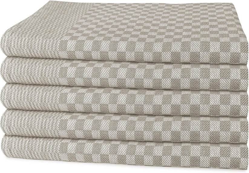 Pack of 5 Large Super Absorbent 100% Cotton Tea Towels