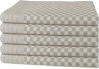 Pack of 5 Large Super Absorbent 100% Cotton Tea Towels