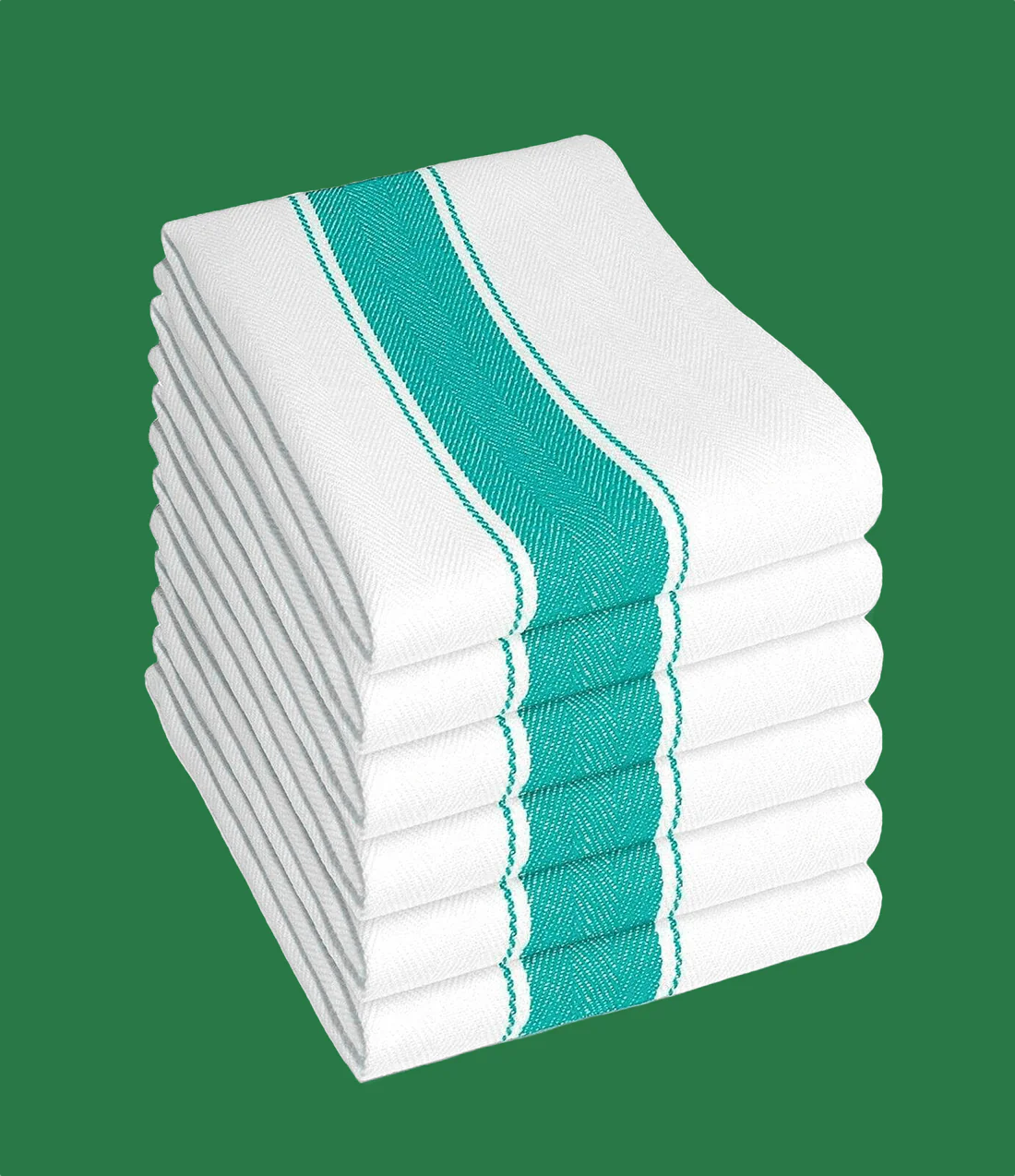 Pack of 6 Herringbone 100 Cotton High Absorbency Tea Towels