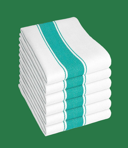Pack of 6 Herringbone 100 Cotton High Absorbency Tea Towels