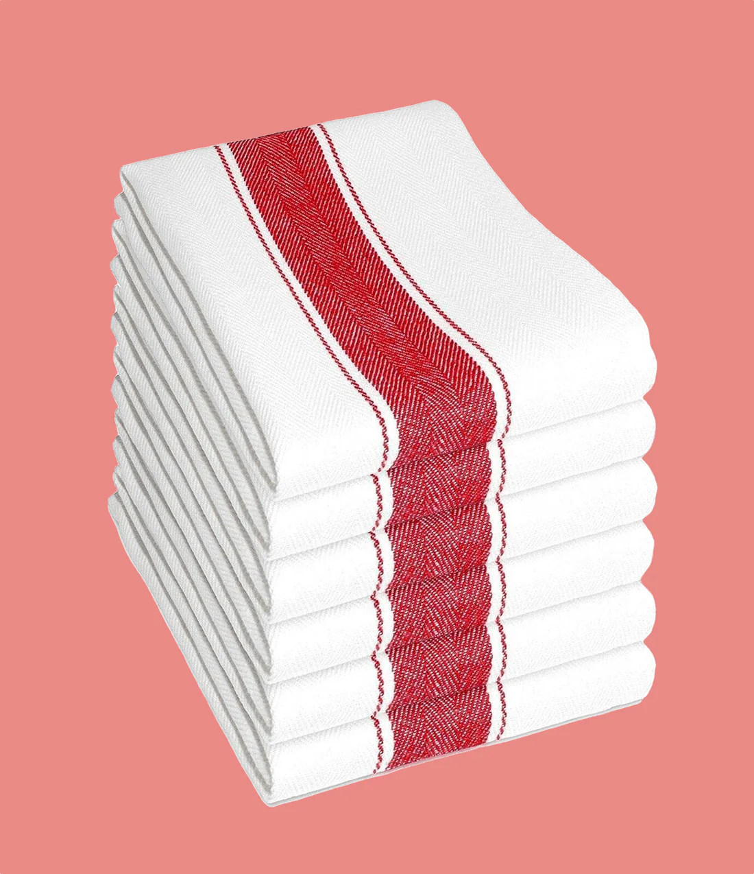 Pack of 6 Herringbone 100 Cotton High Absorbency Tea Towels